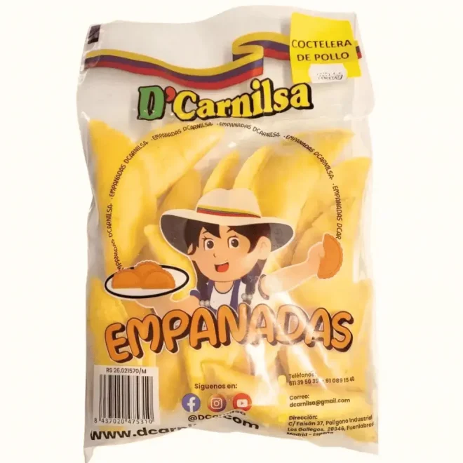 paquete de empanada coctelera de pollo D'Carnillsa www.dcarnilsa.com