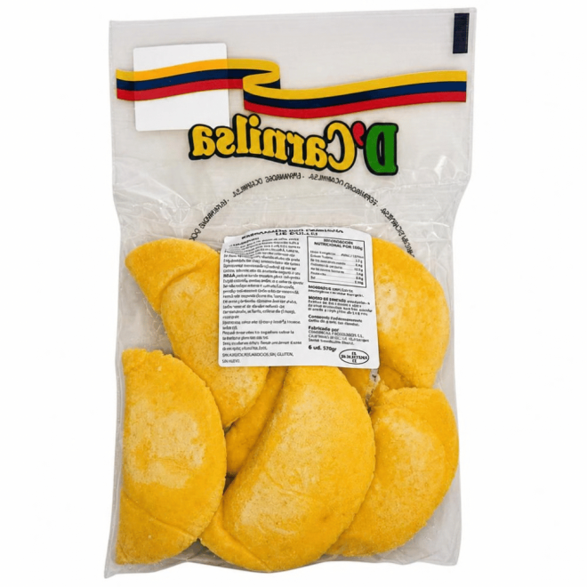 trasera paquete empanada de pollo D'Carnilsa x6